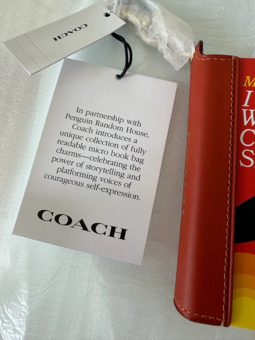 Coach book Maya Angelou I know why the caged bird sings Book bag Charm